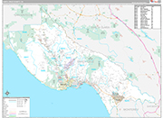 Santa Cruz Wall Map Premium Style